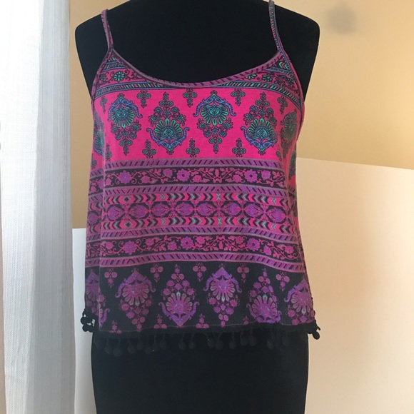 Floral Crop Tank Top open back - Picture 1 of 7